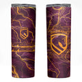 Brisbane Broncos Skinny Tumbler Gold Marble Pattern With Vibrant Topography Lines