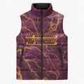 Brisbane Broncos Sleeveless Puffer Jacket Gold Marble Pattern With Vibrant Topography Lines