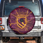 Brisbane Broncos Spare Tire Cover Gold Marble Pattern With Vibrant Topography Lines