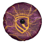 Brisbane Broncos Spare Tire Cover Gold Marble Pattern With Vibrant Topography Lines
