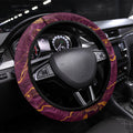 Brisbane Broncos Steering Wheel Cover Gold Marble Pattern With Vibrant Topography Lines