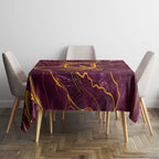 Brisbane Broncos Tablecloth Gold Marble Pattern With Vibrant Topography Lines