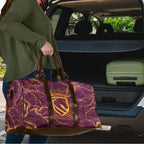 Brisbane Broncos Travel Bag Gold Marble Pattern With Vibrant Topography Lines