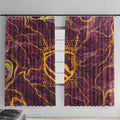 Brisbane Broncos Window Curtain Gold Marble Pattern With Vibrant Topography Lines