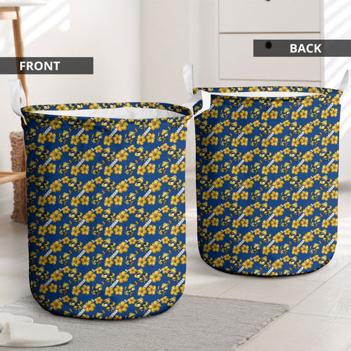 Parramatta Eels Laundry Basket Tropical Hibiscus Floral Seamless Rugby Mascot