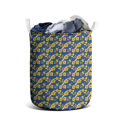 Parramatta Eels Laundry Basket Tropical Hibiscus Floral Seamless Rugby Mascot