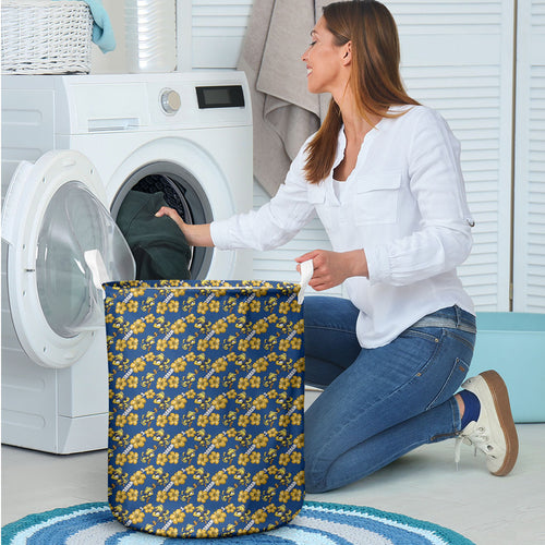 Parramatta Eels Laundry Basket Tropical Hibiscus Floral Seamless Rugby Mascot