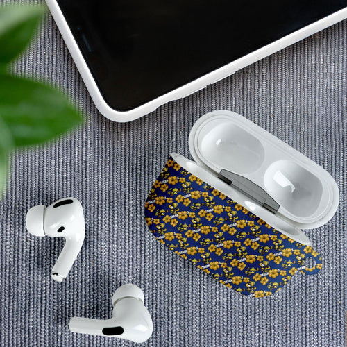 Parramatta Eels AirPods Case Tropical Hibiscus Floral Seamless Rugby Mascot
