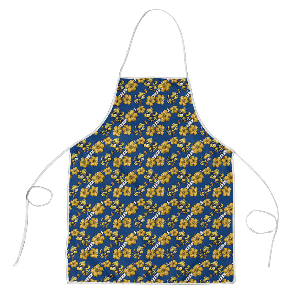 Parramatta Eels Apron Tropical Hibiscus Floral Seamless Rugby Mascot