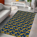 Parramatta Eels Area Rug Tropical Hibiscus Floral Seamless Rugby Mascot