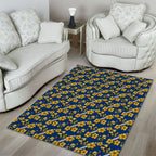 Parramatta Eels Area Rug Tropical Hibiscus Floral Seamless Rugby Mascot