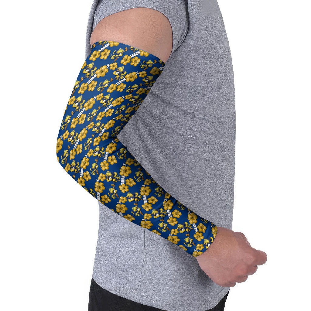 Parramatta Eels Arm Sleeves Tropical Hibiscus Floral Seamless Rugby Mascot
