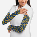 Parramatta Eels Arm Sleeves Tropical Hibiscus Floral Seamless Rugby Mascot