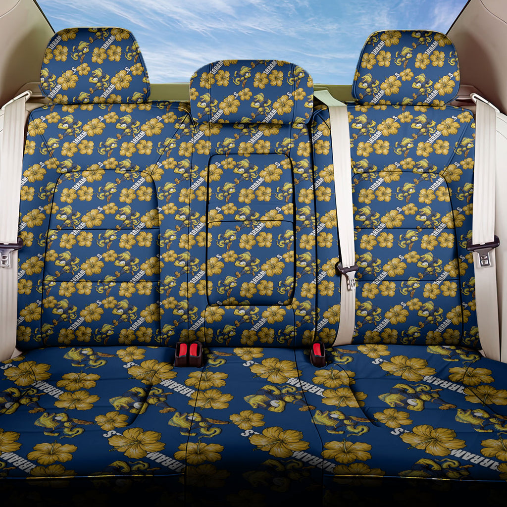 Parramatta Eels Back Car Seat Cover Tropical Hibiscus Floral Seamless Rugby Mascot