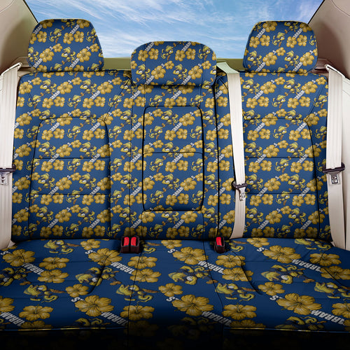 Parramatta Eels Back Car Seat Cover Tropical Hibiscus Floral Seamless Rugby Mascot