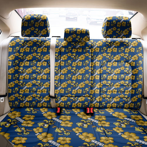 Parramatta Eels Back Car Seat Cover Tropical Hibiscus Floral Seamless Rugby Mascot
