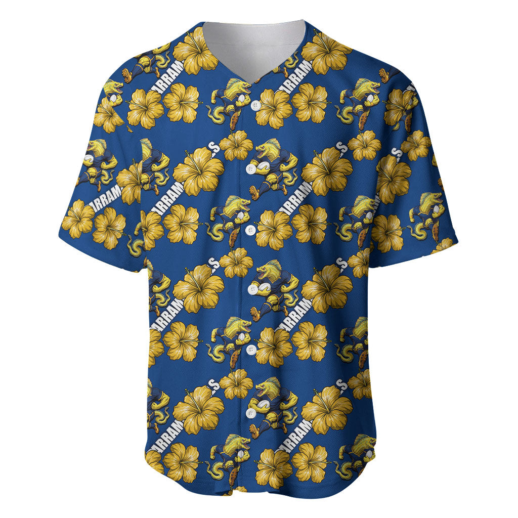 Parramatta Eels Baseball Jersey Tropical Hibiscus Floral Seamless Rugby Mascot