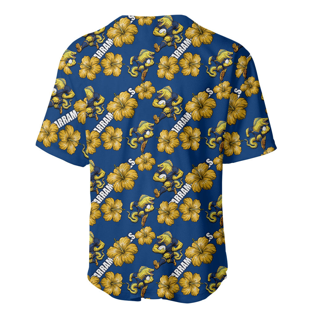 Parramatta Eels Baseball Jersey Tropical Hibiscus Floral Seamless Rugby Mascot