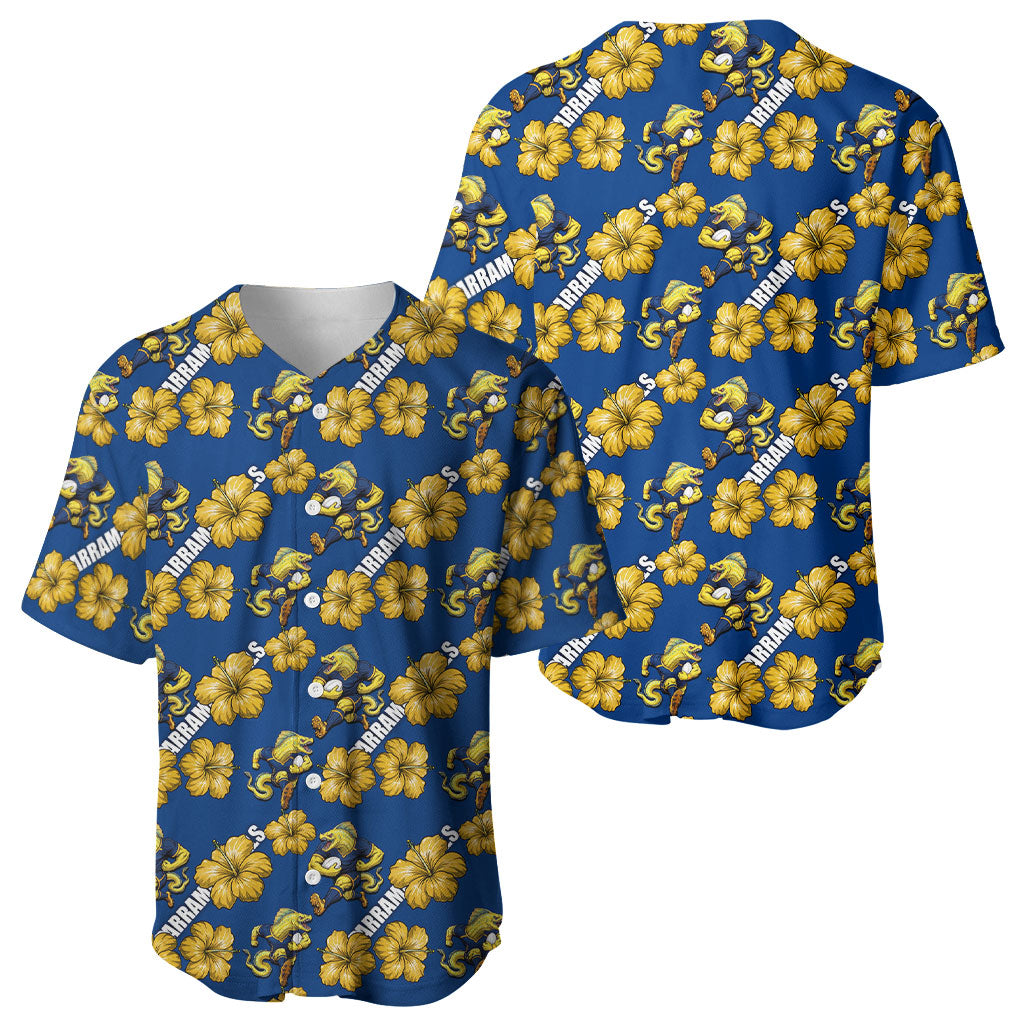 Parramatta Eels Baseball Jersey Tropical Hibiscus Floral Seamless Rugby Mascot