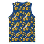 Parramatta Eels Basketball Jersey Tropical Hibiscus Floral Seamless Rugby Mascot