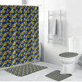 Parramatta Eels Bathroom Set Tropical Hibiscus Floral Seamless Rugby Mascot
