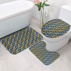 Parramatta Eels Bathroom Set Tropical Hibiscus Floral Seamless Rugby Mascot
