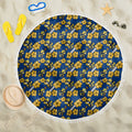 Parramatta Eels Beach Blanket Tropical Hibiscus Floral Seamless Rugby Mascot