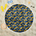 Parramatta Eels Beach Blanket Tropical Hibiscus Floral Seamless Rugby Mascot
