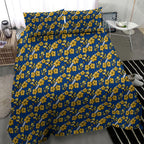 Parramatta Eels Bedding Set Tropical Hibiscus Floral Seamless Rugby Mascot