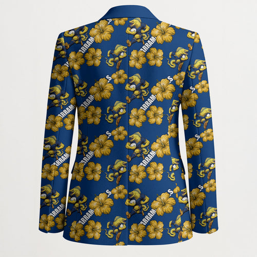 Parramatta Eels Blazer Tropical Hibiscus Floral Seamless Rugby Mascot