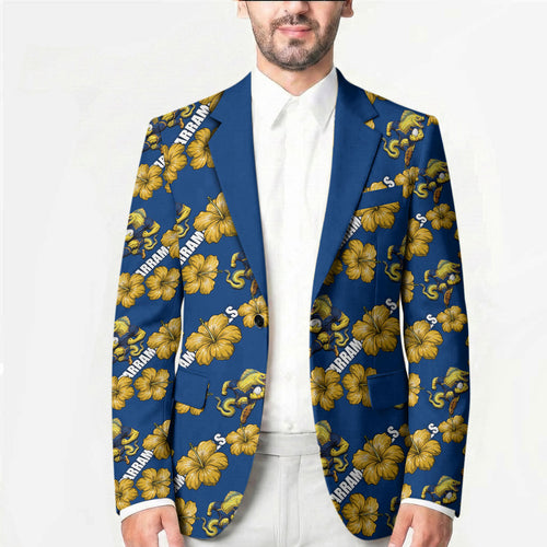 Parramatta Eels Blazer Tropical Hibiscus Floral Seamless Rugby Mascot
