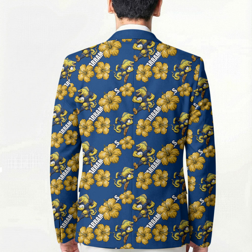 Parramatta Eels Blazer Tropical Hibiscus Floral Seamless Rugby Mascot