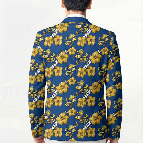 Parramatta Eels Blazer Tropical Hibiscus Floral Seamless Rugby Mascot