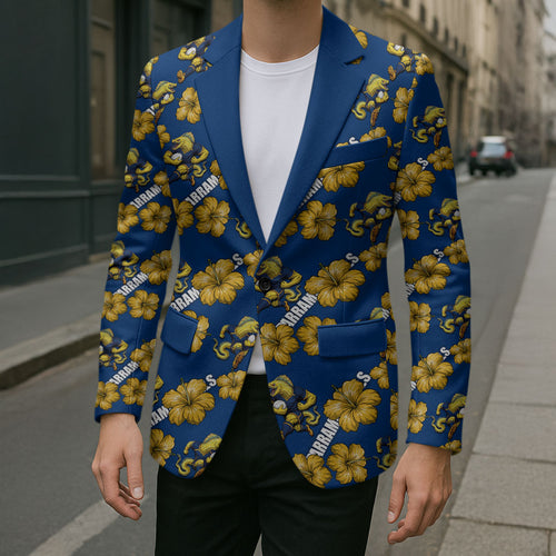 Parramatta Eels Blazer Tropical Hibiscus Floral Seamless Rugby Mascot