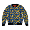 Parramatta Eels Bomber Jacket Tropical Hibiscus Floral Seamless Rugby Mascot