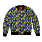 Parramatta Eels Bomber Jacket Tropical Hibiscus Floral Seamless Rugby Mascot