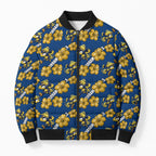 Parramatta Eels Bomber Puffer Jacket Tropical Hibiscus Floral Seamless Rugby Mascot