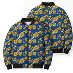Parramatta Eels Bomber Puffer Jacket Tropical Hibiscus Floral Seamless Rugby Mascot