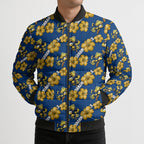 Parramatta Eels Bomber Puffer Jacket Tropical Hibiscus Floral Seamless Rugby Mascot