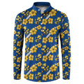 Parramatta Eels Button Sweatshirt Tropical Hibiscus Floral Seamless Rugby Mascot