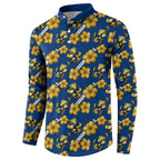 Parramatta Eels Button Sweatshirt Tropical Hibiscus Floral Seamless Rugby Mascot