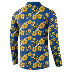 Parramatta Eels Button Sweatshirt Tropical Hibiscus Floral Seamless Rugby Mascot