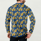Parramatta Eels Button Sweatshirt Tropical Hibiscus Floral Seamless Rugby Mascot