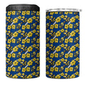 Parramatta Eels 4 in 1 Can Cooler Tumbler Tropical Hibiscus Floral Seamless Rugby Mascot
