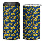 Parramatta Eels 4 in 1 Can Cooler Tumbler Tropical Hibiscus Floral Seamless Rugby Mascot