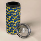 Parramatta Eels 4 in 1 Can Cooler Tumbler Tropical Hibiscus Floral Seamless Rugby Mascot