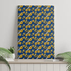 Parramatta Eels Canvas Wall Art Tropical Hibiscus Floral Seamless Rugby Mascot