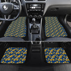 Parramatta Eels Car Mats Tropical Hibiscus Floral Seamless Rugby Mascot