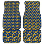 Parramatta Eels Car Mats Tropical Hibiscus Floral Seamless Rugby Mascot