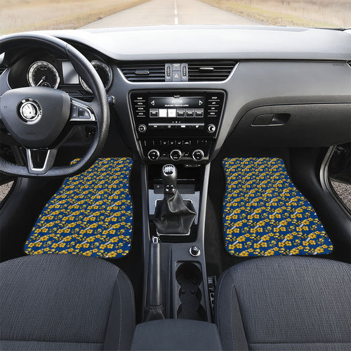 Parramatta Eels Car Mats Tropical Hibiscus Floral Seamless Rugby Mascot